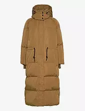 Nova - Winter Puff Recycle Topattu Pitkä Takki Brown Day Birger Et Mikkelsen