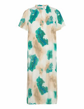 Viganaje Myta High Neck S/s Dress/su Polvipituinen Mekko Green Vila