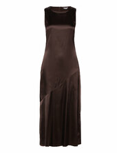 Objsally Sl Long High Neck Dress E Div Polvipituinen Mekko Brown Object