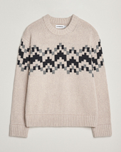 J.lindeberg Faris Wool Knitted Fairisle Sweater Moonbeam