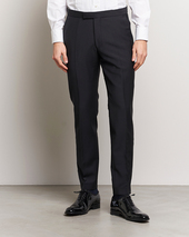 Oscar Jacobson Denz Wool Tuxedo Trousers Black