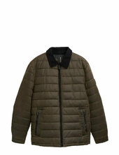 Midlayer Coated Overshirt Vuorillinen Takki Topattu Takki Brown Tom Tailor