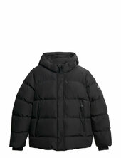 Hooded 5 Baffle Sports Puffer Vuorillinen Takki Topattu Takki Black Superdry