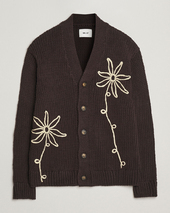 Nn07 Mika Knitted Flower Cardigan Dusky Port
