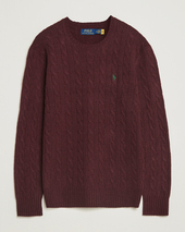 Polo Ralph Lauren Wool/cashmere Cable Crew Neck Aged Wine Heather
