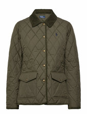 Corduroy-trim Quilted Barn Jacket Tikkitakki Khaki Green Polo Ralph Lauren