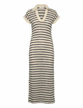 Long Striped Knitted Dress Polvipituinen Mekko Silver Mango