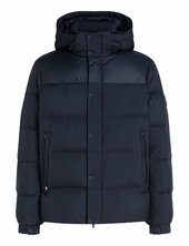 Mix Down Hooded Puffer Jacket Vuorillinen Takki Topattu Takki Navy Tommy Hilfiger
