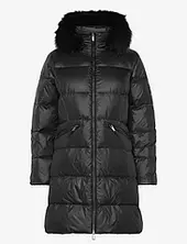 Mw Padded Real Down Coat Topattu Pitkä Takki Black Calvin Klein