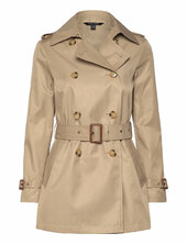 Cotton Blend-db Blt Trnch 30" Trenssi Takki Beige Lauren Ralph Lauren