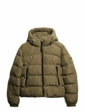 Hooded Sports Puffer Jacket Vuorillinen Takki Topattu Takki Khaki Green Superdry