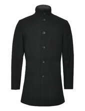 Bs Ontario Slim Fit Coat Villakangastakki Pitkä Takki Black Bruun & Stengade