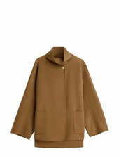 Df Wool Gb Funnel Nk Coat Villakangastakki Pitkä Takki Brown Tommy Hilfiger