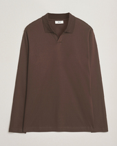Nn07 Paul Mercerized Long Sleeve Polo Demitasse Brown