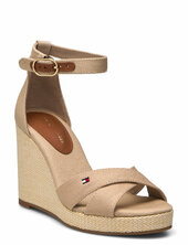 Flag High Wedge Espad Crisscross Korolliset Sandaalit Espadrillot Beige Tommy Hilfiger
