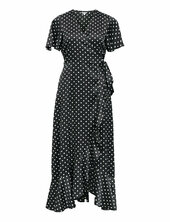 Objsally Papaya S/s Wrap Long Dress E Di Polvipituinen Mekko Black Object