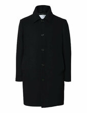 Slharchive Wool Blend Car Coat Villakangastakki Pitkä Takki Black Selected