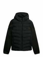 Hooded Storm Knit Hybrid Jkt Vuorillinen Takki Topattu Takki Black Superdry
