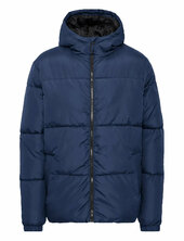 Bhelwin Hood Jacket Vuorillinen Takki Topattu Takki Navy Blend