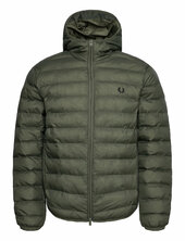 Hooded Insulated Jacket Vuorillinen Takki Topattu Takki Khaki Green Fred Perry