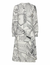 Shoulder Pleated Long Dress, 2255 C Polvipituinen Mekko Cream Stine Goya