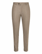 Jack Flannel Suit Trouser Puvun Housut Suorat Housut Beige Morris