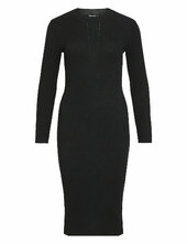 Viknitta Knit L/s Dress/ka Polvipituinen Mekko Black Vila