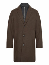 Detachable Collar Lapel Coat Villakangastakki Pitkä Takki Brown Lindbergh