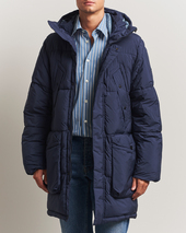Ps Paul Smith Fibre Down Hooded Parka Dark Blue