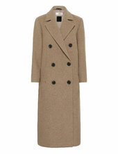 Yunahiw Long Coat Villakangastakki Pitkä Takki Brown Inwear
