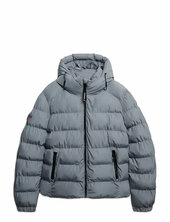 Hooded Sports Puffer Jacket Vuorillinen Takki Topattu Takki Grey Superdry