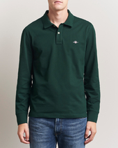 Gant Regular Shield Long Sleeve Polo Tartan Green