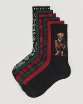 Polo Ralph Lauren 6-pack Crew Sock Red/green/black