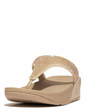 Lulu Crystal Embellished Toe-post Sandals Flipflopit Rantasandaalit Sandaalit Beige Fitflop