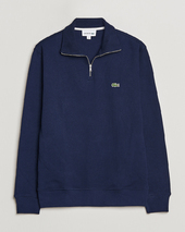 Lacoste Rib Interlock Half Zip Navy