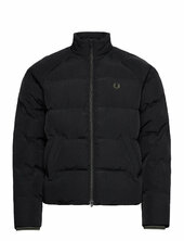 Raglan Sleeve Padded Jkt Vuorillinen Takki Topattu Takki Black Fred Perry
