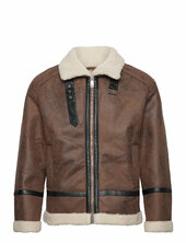Faux Shearling Jacket Nahkatakki Brown Lindbergh