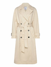 Long Over D Double-breasted Trench Coat Trenssi Takki Beige Mango