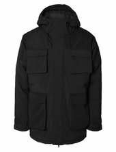 Slhron Parka Villakangastakki Pitkä Takki Black Selected