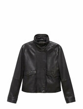 High-neck Leather Jacket Nahkatakki Brown Mango