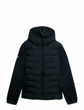 Hooded Storm Knit Hybrid Jkt Vuorillinen Takki Topattu Takki Navy Superdry