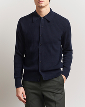 Filippa K Cotton Merino Knitted Cardigan Navy