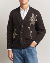 Nn07 Mika Knitted Flower Cardigan Dusky Port