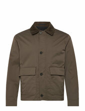 Water-repellent Jacket With Corduroy Collar Ohut Takki Brown Mango