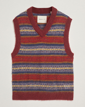 Gant Brushed Fair Isle Vest Plumped Red