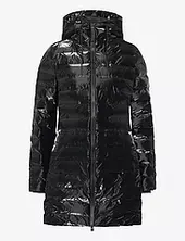 Lohja Long Puffer Curve Jacket W3t3 Vuorillinen Takki Topattu Takki Black Rains