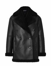 Daniella Faux Shearling Coat Nahkatakki Black Lexington Clothing