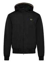 Hooded Brentham Jkt Vuorillinen Takki Topattu Takki Black Fred Perry