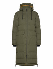 Shelter Pu Coat Topattu Pitkä Takki Khaki Green Tretorn