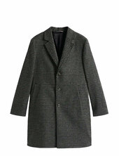 Dc Wool Mix Coat With Check Trenssi Takki Grey Tommy Hilfiger